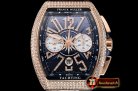 Franck Muller Vanguard Chronograph 44mm Diams RG/LE/RU Blue Asia 7750