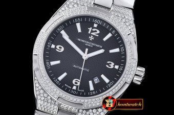VACH. CONSTANTINE Overseas Ref.47074 Diams SS/SS Black MY8215 Mo