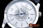 JAEGER LE COULTRE- Master Memovax World Time SS/LE Silver Wht As