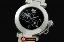 CAR0314C - Pasha Ladies SS/SS Black Swiss Ronde Quartz