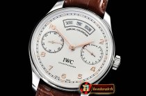 IWC Portugieser Annual Cal IW503502 SS/LE Wht/R ZF A52850
