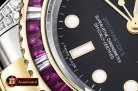 Rolex GMT II Red/Blue Rubies YG/SS Blk BP A3186 Mod