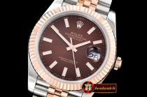 Rolex Datejust DJ2 41mm 18K Wrapped RG/SS Brown Noob A3235 Mod