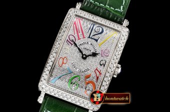 Franck Muller Long Island 952QZ DIAM/SS/LE (Grn) Color GF Swiss Qtz