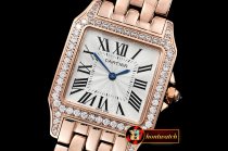 Cartier Santos Demoiselle Ladies Diams RG/RG Wht Swiss Quartz