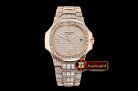 Patek Philippe Nautilus 5711 40mm Diams RG/RG Diams Miyota 9015 Mod