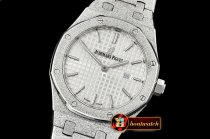 AP0530C - AP Royal Oak 33mm Frosted SS/SS White JHF V2 Swiss Qtz