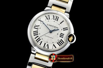 Cartier Balon Bleu Ladies 33mm YG/SS Wht BVF Jap NH05