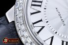 Cartier Balon Bleu Mens Diams Bez SS/LE White Miyota