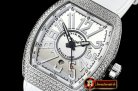 Franck Muller Vanguard Mens V45 Diams SS/LE/RU Silver Wht ABF A2824