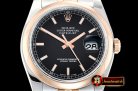 Rolex Datejust Man DJ 36mm Jul Smt 904L RG/SS Blk/Stk ARF A3135 Mod