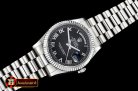 Rolex Daydate 36mm Flt SS/SS Black Roman Num BP Swiss 2836
