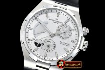 Vach. Constantine Overseas Dual Time Power Reserve SS/RU Wht TWA A1222