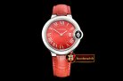 Cartier Balon Bleu Midsize 33mm SS/LE Red Swiss Quartz Mod