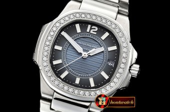 Patek Philippe Nautilus 7010 Ladies Diams SS/SS Blue - Swiss Qtz