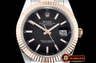 Rolex Datejust DJ2 41mm Oyt Flt RG/SS Black/Stk BP Asia 2813