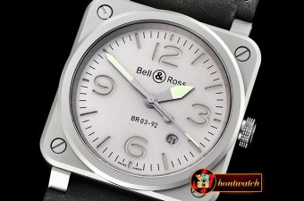 Bell & Ross BR03-92 Horolum Sandblasted SS/LE Grey V2 Miyota 901