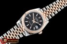 Rolex DateJust 36mm Jub Flt 904L RG/SS Blk/Stk GMF A2836