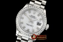 Rolex DateJust Ladies 28mm Pres Dm SS/SS Wht/Dm D BP A2671