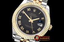 Rolex Datejust II DJ2 41mm Jub Flt YG/SS Black Roman BP A3235