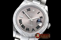 Rolex Datejust II DJ2 41mm Oyt Flt SS/SS Grey Roman BP Asia 2813