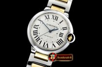 Cartier Balon Bleu Ladies 33mm YG/SS Wht BVF Jap NH05