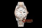 Rolex DateJust 36mm Jub Diam RG/SS Wht MOP/Dm BP A2813