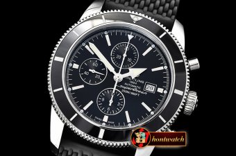 Breitling SuperOcean Heritage II Chrono SS/RU Black OMF A7750
