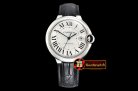 Cartier Balon Bleu Mens 42mm SS/LE White JF MY9015 Mod