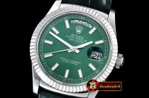 Replica Rolex Daydate 36mm SS/LE Green Sticks A2836