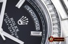 Replica Rolex Daydate 41mm SS/SS Pres Baug Blk Stk Diam Asia 325