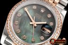Rolex DateJust 36mm Jub Diam RG/SS Blk MOP/Dm BP A2813