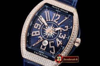 Franck Muller Vanguard Mens V45 Diams RG/LE/RU Blue Diam ABF A2824