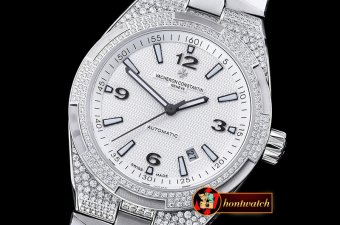 VACH. CONSTANTINE Overseas Ref.47074 Diams SS/SS White MY8215 Mo