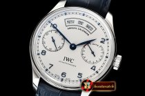 IWC Portugieser Annual Cal IW503502 SS/LE Wht/Bl ZF A52850