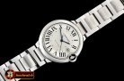 Cartier Balon Bleu Mens 42mm SS/SS White MY9015 Mod