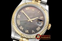 Rolex Datejust Man DJ 36mm Jub Flt YG/SS Black MOP Roman BP A313