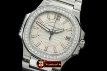 PP0179C - Nautilus 7010 Midsize 32mm SS White Diams - Swiss Qtz