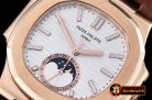 Best Quailty Patak Philippe Nautilus MoonPhase RG/LE White MY901