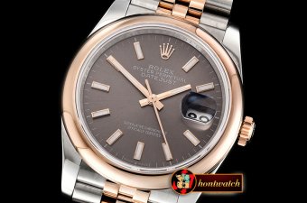 Rolex DateJust 36mm Jub Dome RG/SS Grey/Stk BP A2813