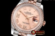 Rolex DateJust 36mm Jub Diam RG/SS Rose/Rmn/Dm BP A2813