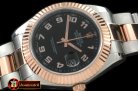 R2DJ0188K - SS/RG Oyster Fluted Black Num Asian Eta 2836-2