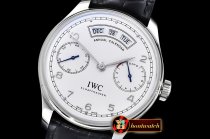 IWC Portugieser Annual Cal IW503502 SS/LE Wht YLF A52850