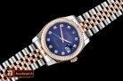 Rolex DateJust Jub Flt RG/SS Dark Blue Diam BP A3135 Mod