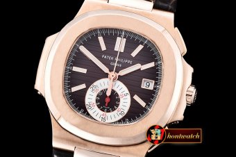 Replica Patek Philippe 5980 Nautilis Chrono 18K Wrapped RG/LE Br