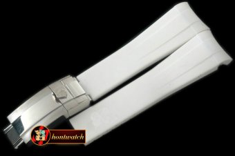 ROLACC021A - White Rubber Strap 20/18 with Insignia Clasp