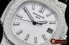 Patek Philippe Nautilus Mens 40mm Diams SS/LE White Sticks V2 MY9015