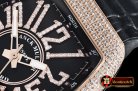 Franck Muller Vanguard Mens V45 Diams RG/LE/RU Black Diam ABF A2824