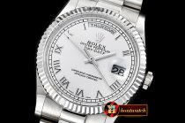 Rolex Daydate 36mm Flt SS/SS White Diam BP Swiss 2836