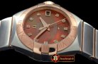 OMG0352B - Double Eagle Ladies Auto SS/RG Brown Diamonds J-Miyot
